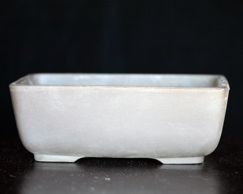 Brown glazed rectangular bonsai pot